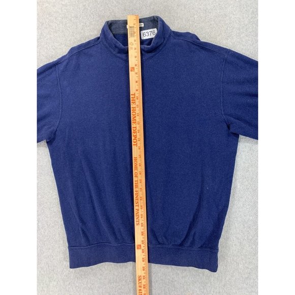 Peter Millar 100% Cotton Quarter Zip‎ Pullover Sweater (Men's Large) Blue - Picture 8 of 11